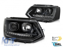 Tuning headlight set suitable for VW T5 2010-2015 with chrome base, left and right