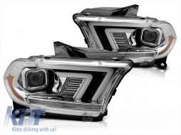 Tuning headlight set with dynamic turn signals suitable for Dodge Durango 2010-2013 with chrome base