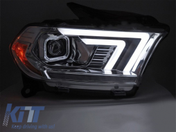 Tuning headlight set with dynamic turn signals suitable for Dodge Durango 2010-2013 with chrome base-image-6238373