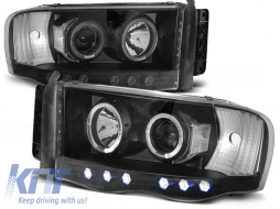 image-63-Tuning headlight set with halogen angel eyes suitable for Dodge RAM 2002-2006, left and right