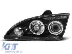 Tuning headlight set with halogen angel eyes suitable for Ford FOCUS MK2 09.2004-01.2008, left and right - ABFOHX6010566
