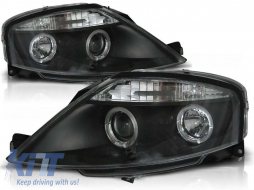 Tuning headlight set with halogen angel eyes suitable for Citroen C3 03.2002-2009, left and right