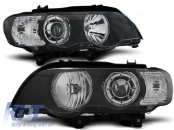 image-56-Tuning headlight set with LED angel eyes suitable for BMW X5 E53 09.1999-10.2003, left and right