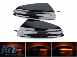 Tuning LED dynamic turn signals suitable for side mirrors of Mercedes C-Class W204, ML W164 2008-2011, Viano, Vito W639 2010-2014 with smoked base, left + right - ABMESA6012113