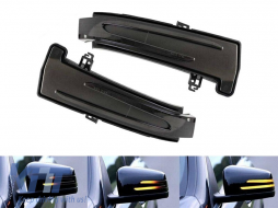 Tuning LED dynamic turn signals suitable for side mirrors of Mercedes A-Class W176, B-Class W246, C-Class W204, CLA C117, CLS C218, E-Class W212, A207, S-Class W221, GLA X156, GLK X204 with smoked bas - ABMESA6012114