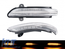 Tuning LED dynamic turn signals suitable for side mirrors of Mercedes E-Class W211, S211 2007-2009, S-Class W221 2007-2009, CL C216 2006-2010, CLS C219 2008-2010 with white base, left + right - ABMESA6012116