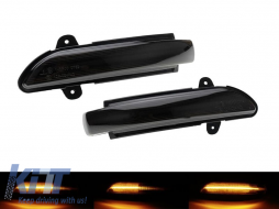 Tuning LED dynamic turn signals suitable for side mirrors of Mercedes E-Class W211, S211 2007-2009, S-Class W221 2007-2009, CL C216 2006-2010, CLS C219 2008-2010 with smoked base, left + right - ABMESA6012117