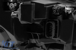 Tuning LED headlight kit suitable for Mercedes S-Class W222 2013-2017 with modules featuring an A Design package for facelift W222, black base, left and right.-image-6265729