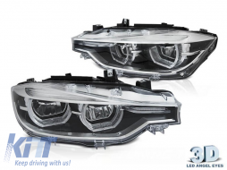 image-20-Tuning LED headlight set suitable for BMW 3 Series F30, F31 2015-2018 with chrome base, left and right, for the model with halogen headlights