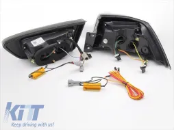 Tuning LED-Rückleuchten geeignet für Mitsubishi Lancer 2008-2016 Limousine mit rauchigem Grund, ausgestattet mit dynamischem Blinker und 