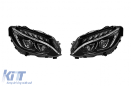image-18-Tuning-LED-Scheinwerfersatz geeignet für Mercedes C-Klasse W205, S205 2014-2018 mit Chrombasis, links und rechts