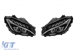 Tuning-LED-Scheinwerfersatz geeignet für Mercedes C-Klasse W205, S205 2014-2018 mit Chrombasis, links und rechts-image-6150274