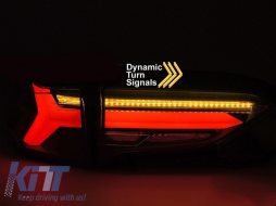 Tuning LED tail light kit suitable for Toyota Rav4 after 2019, black base, with dynamic turn signal, left and right-image-6237892