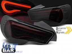 Tuning LED tail light kit suitable for Toyota GT86 2012-2021 with red smoked base, left and right-image-6237936