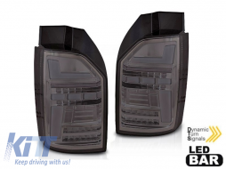 Tuning LED tail light kit suitable for VW T6 2015-2019 completely smoked base, left and right for the model with factory-installed halogen tail lights - ABTLV6021151