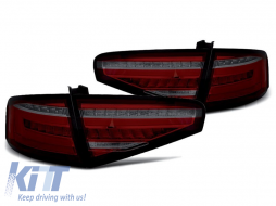 Tuning LED tail light set suitable for Audi A4 sedan 2012-2015 red/smoked base, left and right - ABAUTX6010057