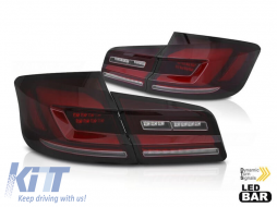 Tuning LED tail light set suitable for BMW 5 Series F10 2010-2016, smoked red, left and right - ABBMTX6010146