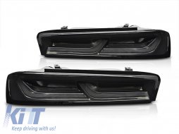 image-27-Tuning LED tail light set suitable for Chevrolet Camaro 2016-2018 with smoked base, featuring dynamic turn signals, left and right