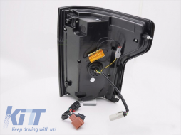 Tuning LED tail light set suitable for Ford F150 2014-2020, with dynamic turn signal, smoked base, left and right-image-6237744