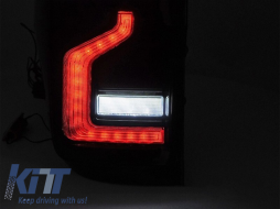 Tuning LED tail light set suitable for Ford Ranger 2011-2018, with dynamic turn signal, smoked black base, left and right-image-6237749