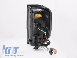 Tuning LED tail light set suitable for Ford Ranger 2011-2018, with dynamic turn signal, smoked black base, left and right-image-6237750