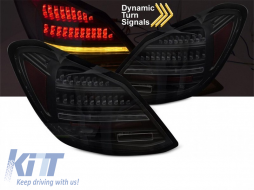Tuning LED tail light set suitable for Mercedes C-Class W205 sedan 2014-2021, smoked base, with dynamic turn signal, left and right - ABMETX6010266