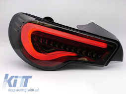 Tuning LED tail light set suitable for Toyota GT86 2012-2021 with smoked base, left and right-image-6237916