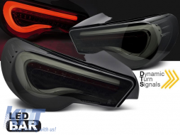Tuning LED tail light set suitable for Toyota GT86 2012-2021 with black smoked base, left and right-image-6237929