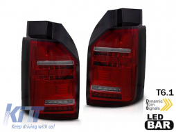 Tuning LED tail light set suitable for VW T6.1 2019-2021 red-smoked base, left and right for the model with factory-installed halogen tail lights - ABTLV6021159