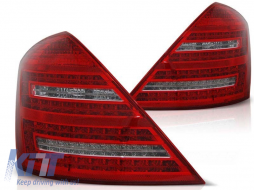 Tuning LED taillights suitable for Mercedes S-Class W221 2006-2009 with white turn signal - ABMETX6008611