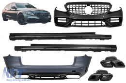 Tuning package A design type 63 LCI suitable for Mercedes C-Class S205 2013-2020 with chrome/black GT grille and chrome tips - ABMEBK6009942