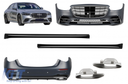 Tuning package type 450 Silver suitable for Mercedes S-Class W223 after 2020 with side skirts - ABMEBK6009460