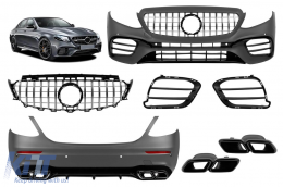 Tuning package type 63 A design with chrome/black GT grille suitable for Mercedes E-Class W213 2016-2019 with black trims - ABMEBK6007873