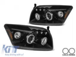 image-70-Tuning-Scheinwerferkit mit Angel Eyes geeignet für Dodge Caliber 2006-2012 mit schwarzem Gehäuse, links und rechts