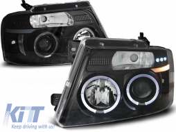 image-17-Tuning-Scheinwerferkit mit halogenen Engelaugen geeignet für Ford F150 MK 11 2004-2008, links und rechts