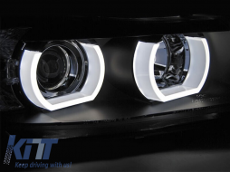 Tuning-Scheinwerfersatz geeignet für BMW 3er-Serie E90, E91 2005-2008 mit schwarzem Gehäuse, links und rechts-image-6152536