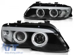 image-52-Tuning-Scheinwerfersatz mit Halogen-Angel-Eyes und LED-Leiste geeignet für BMW X5 E53 11.2003-2006, links und rechts