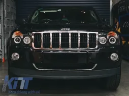 Tuning-Scheinwerfersatz mit Halogen-Angel-Eyes geeignet für Chrysler JEEP GRAND CHEROKEE 2005-2008, links und rechts-image-6152711