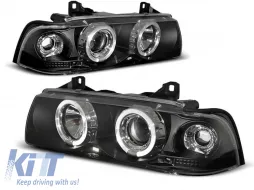 image-6-Tuning-Scheinwerfersatz mit Halogen-Engelaugen geeignet für BMW 3 E36 12.1990-08.1999 Limousine/Kompakt/Kombi, links und rechts