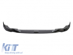 Tuning spoiler suitable for front M bumper of BMW 3 Series G20, G21 after 2019, black lacquer, made of 3 parts - ABBMSX6009359