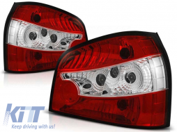 Tuning tail light set suitable for Audi A3 8L 08.1996-08.2000 3/5 doors, hatchback with red and white base, left and right - ABAUTX6010751