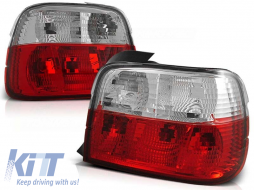 Tuning tail light set suitable for BMW E36 12.1990-08.1999 compact with red and white base, left and right - ABBMTX6010752