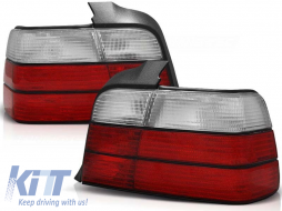 Tuning tail light set suitable for BMW E36 12.1990-08.1999 sedan with red and white base, left and right - ABBMTX6010754