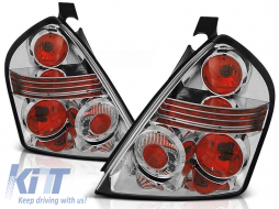 Tuning tail light set suitable for Fiat STILO 10.2001-2007 3 doors with chrome base, left and right - ABFITX6010783