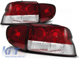 Tuning tail light set suitable for Ford ESCORT MK6/7 1993-2000 sedan, hatchback, convertible with red and white base, left and right - ABFOTX6010790