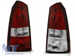 Tuning tail light set suitable for Ford FOCUS 1 10.1998-10.2004 estate with red and white base, left and right - ABTLF6021456