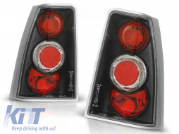 Tuning tail light set suitable for Opel KADETT E 09.1984-08.1991 3/5 doors, sedan/hatchback/cabriolet with black base, left and right - ABTLO6021461