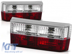 Tuning tail light set suitable for Volkswagen Golf Mk1 1974-1980 hatchback, Golf Mk1 1979-1983 convertible with red and white base, left and right - ABTLV6021495