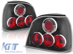Tuning tail light set suitable for Volkswagen GOLF 3 09.1991-08.1997 hatchback, convertible with black base, left and right - ABTLV6021496