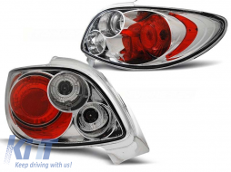 Tuning tail lights suitable for Peugeot 206 CC 10.1998- with chrome base, left and right - ABPETX6010829